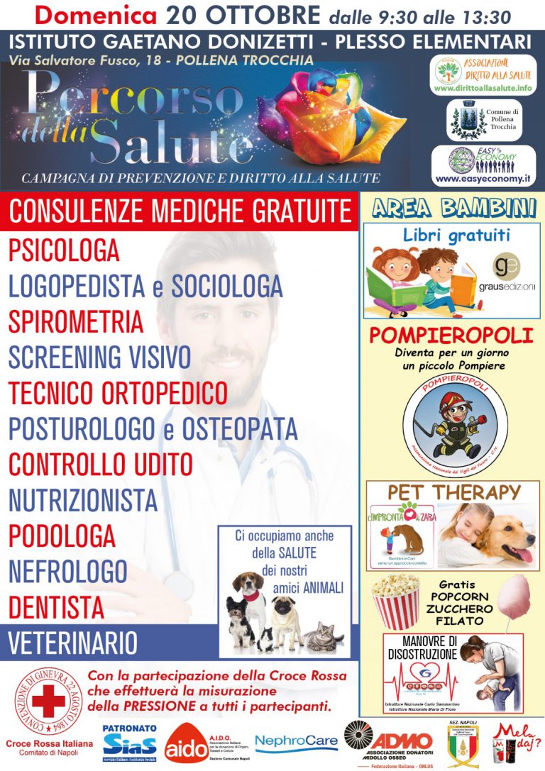POLLENA TROCCHIA- “Curarsi è un diritto”, campagna di sensibilizzazione il giorno 20 ottobre.