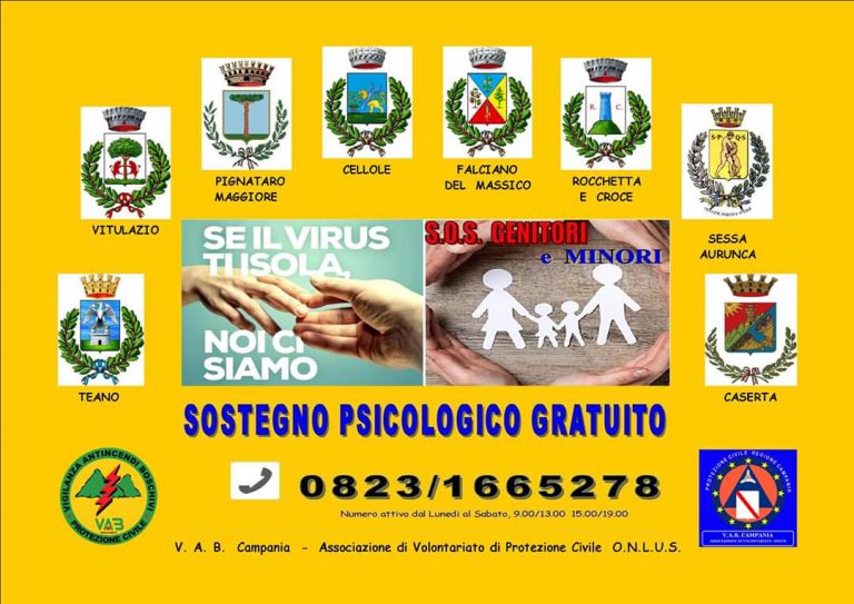 Associazione V.A.B. Campania, Caserta per il Servizio di Sostegno Psicologico “S.O.S.  Genitori e Minori”