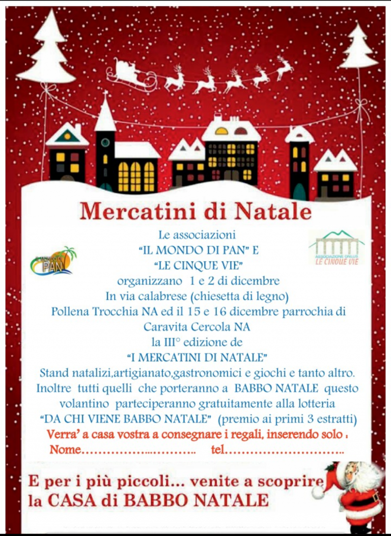 VOLLA- La città con MERCATINI E “LA CASA DI BABBO NATALE”