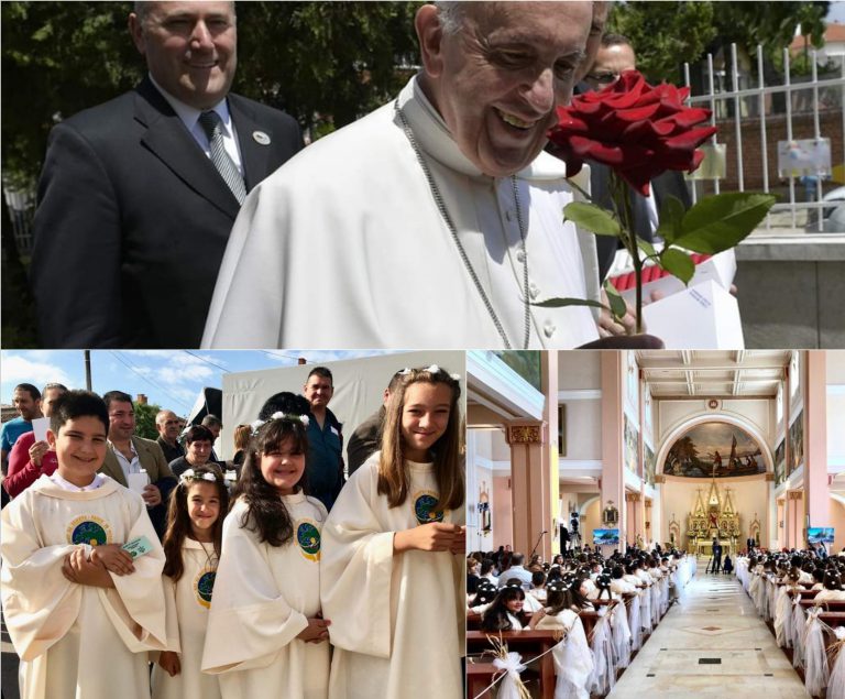 245 bambini ricevono la Prima Comunione dal Papa Francesco.