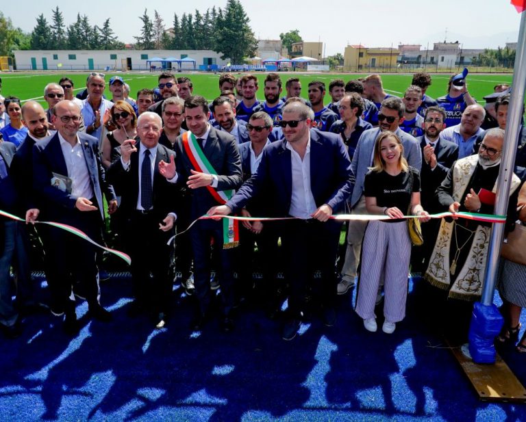 BOSCOTRECASE- UNIVERSIADE, INAUGURATO IL CAMPO DI RUGBY #tagliodelnastro.