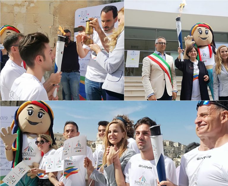 MATERA/NAPOLI- LA TORCIA DELL’UNIVERSIADE DI NAPOLI INCONTRA MATERA CAPITALE DELLA CULTURA