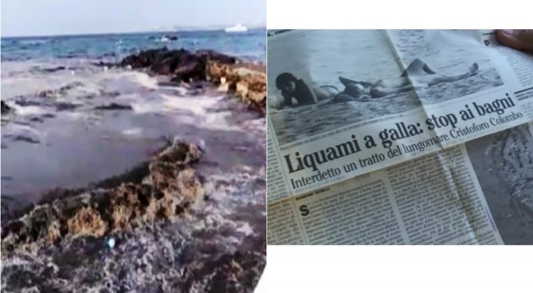 ISCHIA- DAL CANALONE DEL RIO CORBORE LIQUAMI PUZZOLENTI CHE FINISCONO NEL MARE