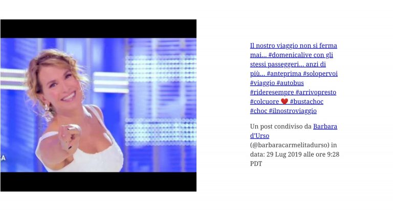 La D’Urso ritorna nelle tv italiane: da Domenica Live 2019/20 a Pomeriggio Cinque.