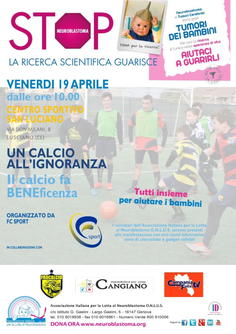 VILLARICCA- “Un calcio all’ignoranza, il calcio fa beneficenza” per la lotta al Neuroblastoma.